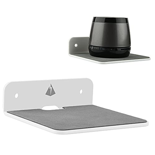 Wall Shelf Speaker Mount, Small Wall Shelf for Speaker, Webcam, Cell Phones, Acrylic Floating Shelf (White) - color: White