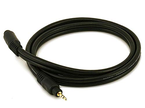 Monoprice Audio Extension Cable - 3 Feet - Black | Premium 3.5mm Stereo Male to 3.5mm Stereo Female 22AWG, Gold Plated - size: 3 Feet