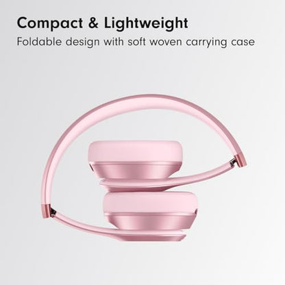 Beats Solo 4 - Wireless On-Ear Bluetooth Headphones, Up to 50-Hour Battery Life, Ultra-Lightweight Comfort, Powerful and Balanced Sound, Apple & Android Compatible - Amazon Exclusive Metallic Pink - color: Metallic Pink, style: Standalone