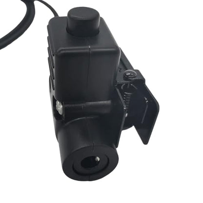 2 Pin U94 PTT Tactical Push to Talk Button Radio 7mm Adapter System for Baofeng Kenwood (Black, Military Wiring)