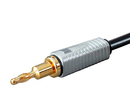 Monolith Multi-Strand Conductors Speaker Wire - 10 Feet - Pair, PE Insulated, 14AWG, Oxygen Free Copper With Gold Plated Banana Plug Connectors