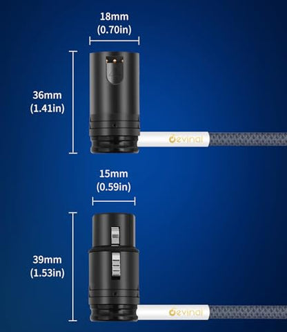 Right-Angle XLR Splitter Cable, Devianl Right-Angle XLR y Splitter 1 Female to 2 Male, Balanced Adjustable 90 Degree Female to Dual Male Microphone Cord Adapter Combiner, 2 FT