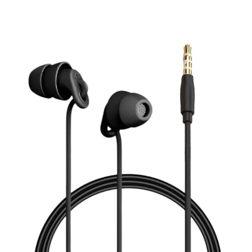 Sleep Earbuds Noise Cancelling in-Ear Sleep Earphones, Soft Wired Earbuds with Mic Volume Control for Small Ear Canal Sleeping Insomnia Side Sleeper Compatible with iPhone Samsung Huawei