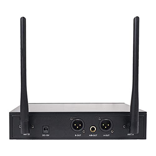 Sound Town 200-Channel Professional UHF Wireless Microphone System with 2 Handheld Microphones, for Church, Business Meeting, Outdoor Wedding and Karaoke - color: Solid Black
