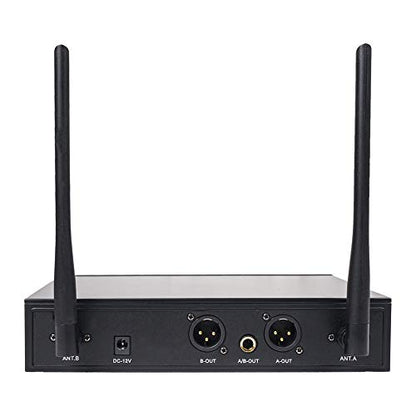 Sound Town 200-Channel Professional UHF Wireless Microphone System with 2 Handheld Microphones, for Church, Business Meeting, Outdoor Wedding and Karaoke - color: Solid Black