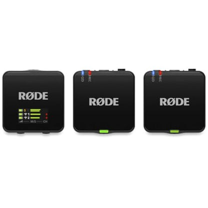 RØDE Wireless GO (Gen 3) 2-Person Compact Digital Wireless Microphone System/Recorder | 2.4 GHz, Black Bundle with GO Handheld Mic Adapter + Lavalier Microphone + Furry Windscreen + Cloth (5 Items) - color: Black