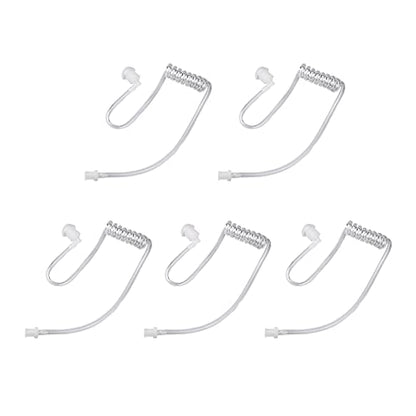 Acoustic Tube Earpiece Coil Tubes Replacement for Two Way Radio Headsets FBI Style Motorola Kenwood Walkie Talkie Earpieces with 2X Radio Earbuds (5 PCS) - size: 5 PCS