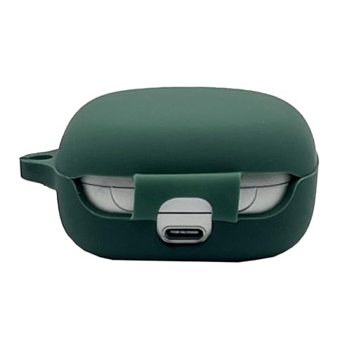 Silicone Case Cover Compatible with JBL Live Free 2/JBL Live Pro 2TWS True Wireless Earbuds, Protective Earphones Skin Cover with Keychain Hook (Green) - color: Green