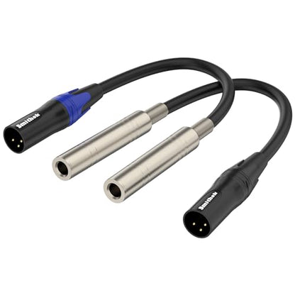Smithok 2 Pack 1/4 to XLR Cable,Balanced 1/4" Female to XLR Male Stereo Audio Adapter,XLR Male to TS/TRS Quarter inch Connector Converter Interconnect Cable - 11.8 inches (30 cm) - size: 2 Pack - 11.8 inches (30 cm)