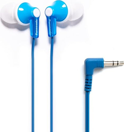 Panasonic ErgoFit In-Ear Earbud Headphones RP-HJE120-A (Blue) Dynamic Crystal-Clear Sound, Ergonomic Comfort-Fit - color: Blue, size: S/M/L, style: No Mic