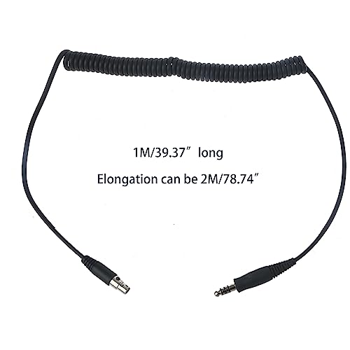 Headphone Cable U174 Plug to XLR5 Coiled Cable Aviation Aux Cord Replacement for Sound Devices