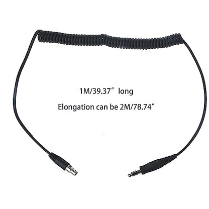 Headphone Cable U174 Plug to XLR5 Coiled Cable Aviation Aux Cord Replacement for Sound Devices