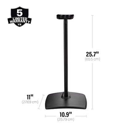 Sanus Height Adjustable Speaker Stands for Sonos Era 300™ - 17" Height Adjustment Sonos Stand Includes Carpet Spikes & Rubber Pads - Easy DIY Install Comes w/All Hardware - Black Pair