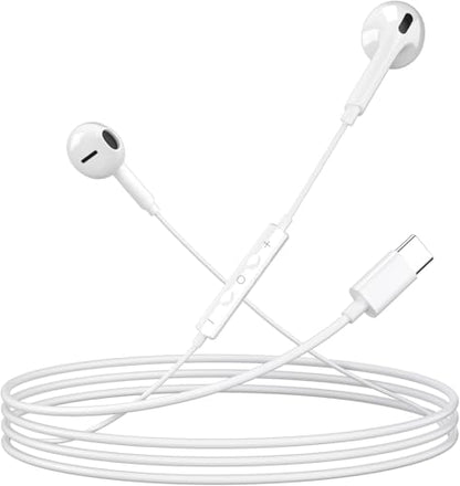 USB C Wired Headphone for iPhone：Headphones with USB-C Plug, Wired Ear Buds with Built-in Remote to Control Music, Phone Calls, and Volume[4Pack]