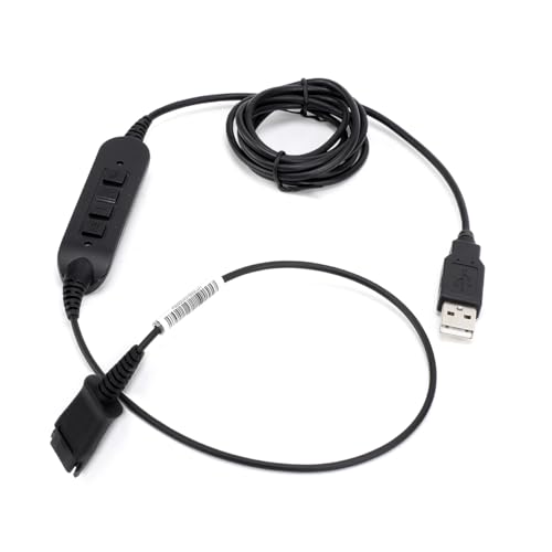 VT QD to USB Adapter Cable Compatible with 4-Pin Plantronic-Poly QD Headset with Quick Disconnect, Call/Volume Control and Mute, for MS Teams and Genesys - style: PLTQD-USB(03)