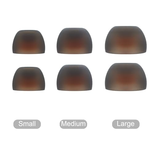 Klowcok Replacement Ear Tips for DEWALT Jobsite Pro-X1 Heavy Duty TWS | Silicone Earbuds Tips, Flexible Ear Cushions, 3 Pairs (S/M/L)