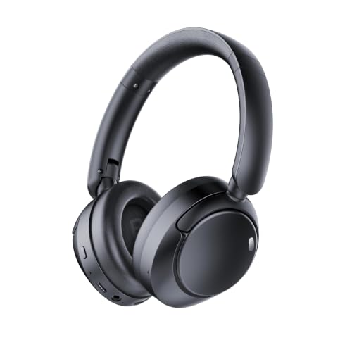 Hybrid Active Noise Cancelling Bluetooth Headphones, Wireless Over Ear Headphones with Bluetooth 5.4, 80H Playtime, Stereo Sound, 6 ENC Clear Call Mic, Low Latency for Travel Office Workout