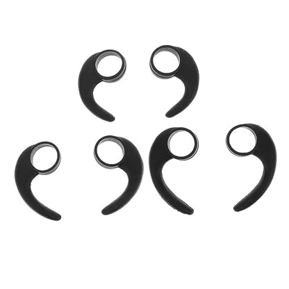 TEHAUX 6Pcs Silicone Earphone Protective Hooks Slip Earbud Clips for Sports Running Video Calls Comfortable Fit with Large Medium Small Secure Ear Wings for Earbuds Black