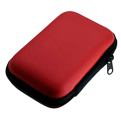 Portable Storage Hard Case Bag Holder Pouch Earphone Carrying Case for SD TF Card Earphone Headphone Earbuds iPod Bluetooth Headset and Charging Cable (Red) - color: Red