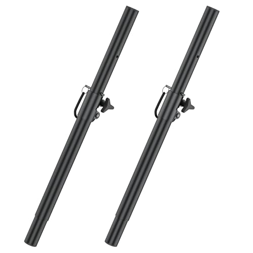 Rimous Heavy-Duty Speaker Pole for Subwoofer with Height Adjustable Subwoofer Pole Mounts Fits M20 Threaded Mount and 35mm Mount Speaker Extender with M20 to 35mm Adapter Load Capacity 121LBS, 2 Pack - style: 2 Pack
