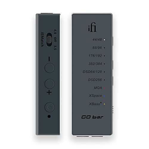 iFi GO bar - Portable DAC/Headphone Amp Featuring - Hi-Res PCM 384kHz/DSD256 - Analogue XBass+ and XSpace Processing
