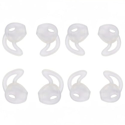 Ear Gel for iPhone EarPods, Anti-Slip Soft Silicone Replacement Earbud Tips, 4 Pairs Sport Ear Hooks Covers for iPhone 7/6s/6 Plus/5s/5c/SE,Clear Ear Buds Tips for Wired Earphone