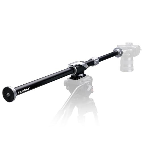 RAUBAY Tripod Extension Arm, Horizontal Boom Arm, 26-40", TE01 | Aluminum overhead tripod arm for top-down photography, with 1/4" and 3/8" mounts for cameras, lights and microphones