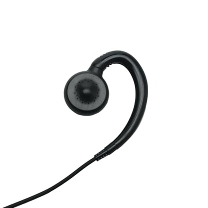 10-Pack C-Shape Earpiece Compatible with Motorola CP200D | 10-Pack, swivel C-hook ear hang, in-line PTT mic, M1 2-pin; Compatible with Motorola CLS1110 CP185 RDM2070D BPR40 DTR410