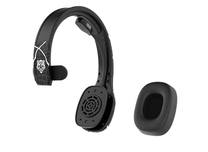 Blue Tiger Storm Plus Road Edition- Trucker Bluetooth Headset with Mic | Mono headset with mic + flashlight, wireless noise canceling, high-fidelity sound, 45-hour talk time, USB-C , Bluetooth 5.2