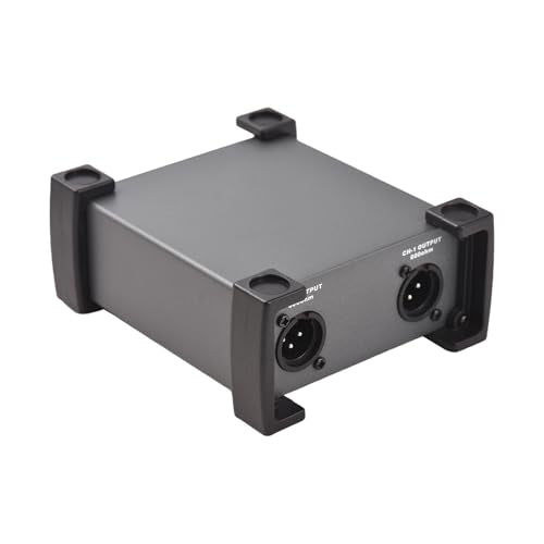 HUIOP 2 Channels Passive DI-Box Unit Hum Eliminator 1/4'' Instrument Direct Box to XLR Professional Impedance Transform Audio Isolator DI Direct Box for Touring and Live Performances