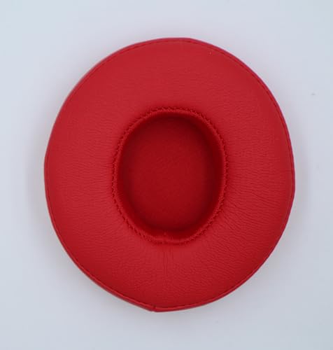 Headphone Replacement Ear Pad Cover Compatible with Beats by Dre Solo3 Solo2 Wired Wireless Headphones Protein Leather Memory Foam Headphone Cushion Ear Muffs-red - color: red