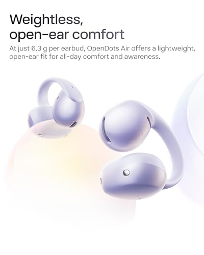 SHOKZ OpenDots Air Open-Ear Clip-On Bluetooth Earbuds, Purple,Touch Control - color: Daybreak Purple