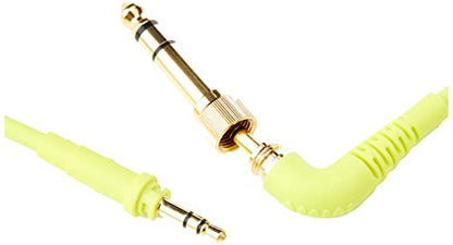 AIAIAI Coiled neon Yellow 1.5m Thermo Plastic Cable with Soft Touch Surface - color: Neon Coiled + Adapter