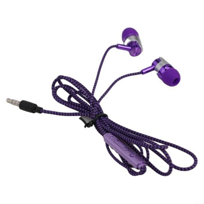 Wired In-Ear Headphones with Noise Cancelling, Ergonomic Earbuds for Sports, 3.5mm Jack Compatible with Phones and Devices, Blue Purple Silver(Purple) - color: Purple