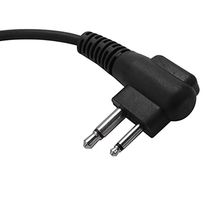 2 Pin Advanced D Shape Clip-Ear Ptt Headset Earpiece Mic 2 Way Radios GP88S GP300 GP68 GP2000 GP88 GP3188 CP040 CP1200 A8 A6 A10 A12, Black