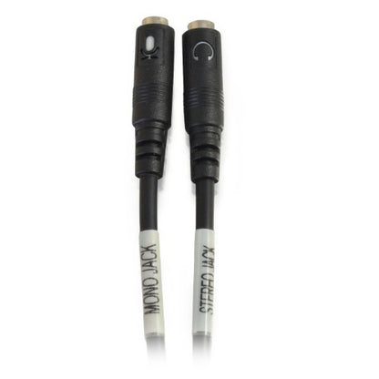 C2G Legrand 4-Pin 3.5MM Port Cable, Black Microphone Cable Y-Splitter, 6 Inch Splitter Y-Cable with Headset Splitter Adapter, 1 Count, C2G 27394