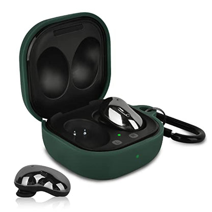 AIRSPO Silicone Case Compatible with Samsung Galaxy Buds 2 Pro/Galaxy Buds 2/ Galaxy Buds Pro/Galaxy Buds Live Case (Midnight Green) - color: Midnight Green
