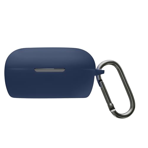 kwmobile Cover for Bose QuietComfort Earbuds Case - Silicone Cover for Earbuds Charging Case - Protective Headphone Holder with Carabiner Clip - Dark Blue - color: dark blue