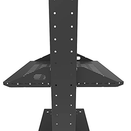 2U Cantilever Server Rack Shelf 2 Piece Set Center Weighted | Steel 19 Inch Vented Rack Mount Tray 10" Deep for AV/Data Network Equipment Enclosure, 110lb Capacity(2U2PC10V, black) - size: 2U2PC10V