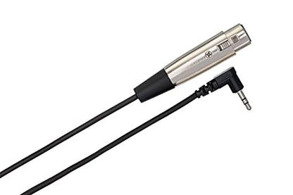 Hosa XVS-102F Camcorder Microphone Cable, XLR3F to Right-angle 3.5 mm TRS, 2 Feet - size: 2 Feet