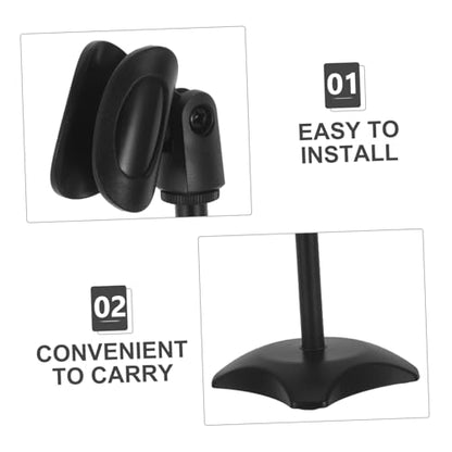 Toddmomy Adjustable Desktop Microphone Stand with Heavy Duty round Base, Compact and Portable Mic Table Stand Compatible with Handheld and Heavyweight Microphones for Podcasts