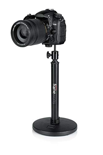 Gator Frameworks Camera Mount Mic Stand Adapter (GFW-MIC-CAMERA-MT) | Ball-and-Socket Head, Standard 1/4-20 Camera Threads, 360-Degree Rotation, 180-Degree Tilt