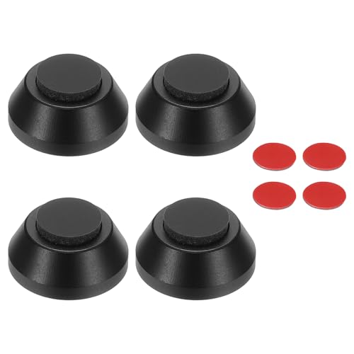 MECCANIXITY 4Pcs Speaker Isolation Pad Feet, 15x7mm Shockproof Aluminum Alloy Vibration Isolation Speaker Shock Base Pad Cone Base with Double-Sided Adhesive for Audio Equipment, Black - color: Black, size: 15x7mm