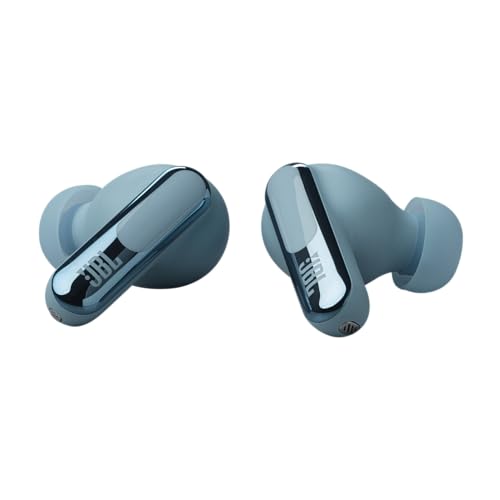 JBL Live Beam 3 - True Wireless Noise-Cancelling Stick-Closed Earbuds, 48Hrs Total Playback, Wireless Charging, 6 Mics for Perfect Calls, Multi-Point Connection, IP55 Waterproof and dustproof (Blue) - color: Blue