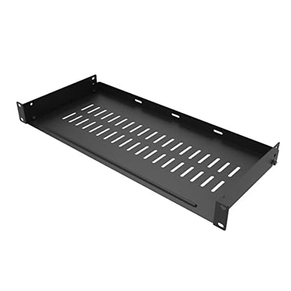1U ented Rack Shelf Universal Rack Tray No Lip 8" Deep | for 19 Inches Network Cabinet or Server Rack, Disassembled (8 Inches Deep) - size: 8 Inches Deep