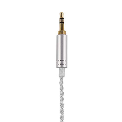 MMCX Connector Silver Plated Pure Copper Earphone Cable for SE215 SE535 SE846, Replacement Detachable Headphone Cable with 3.5mm Plug for High - Fidelity Audio (Silver Straight) - size: silver straight