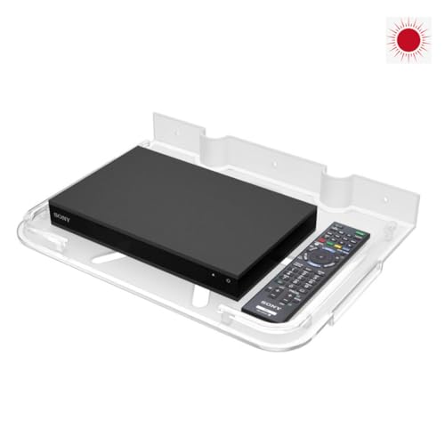 Amazon Unbreakable TV Set Top Box Stand with Remote Holder | Wall Mount Shelf | Multi-Purpose Stand for WiFi Router Stand & All Type of Set top Box | Arylic Set up Box Holder - Transparent