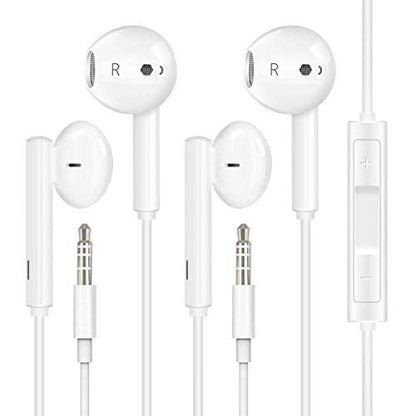 2 Pack Wired Earbuds in-Ear Headphones, Wired Headphones with 3.5mm Earphones[MFi Certified] with Microphone Volume Control Compatible with iPhone,iPad,iPod,Computer,Android Most 3.5mm Audio Devices
