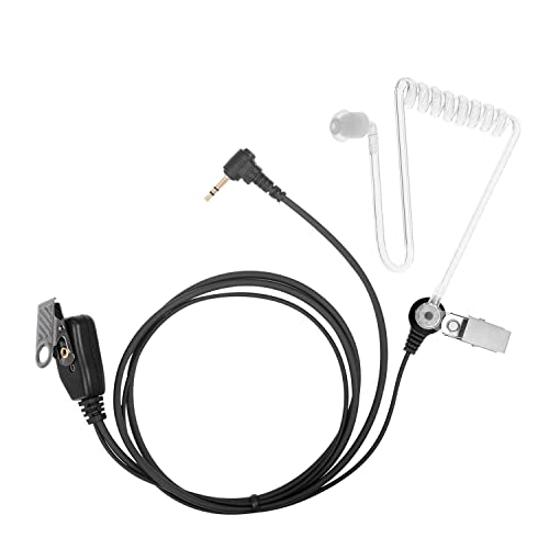 1 Pin 2.5mm Earpiece Headset for Motorola Radio Talkabout T200 T260 T600 T800 MH230R MR350R MT350R Walkie Talkie with Covert Acoustic Tube and PTT mic (2 Pack)