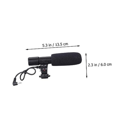 Hemoton Professional Interview Microphone for DSLR Cameras Wide Compatibility Stereo High-Sensitivity Recording Mic for Video Filmmaking and Live Streaming Voice Capture